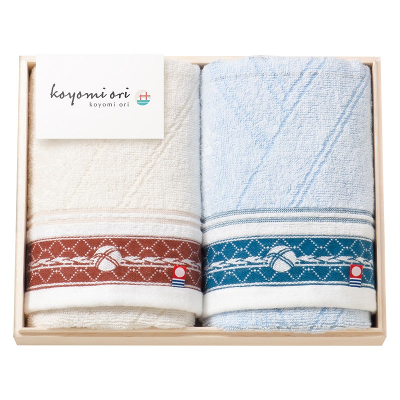 koyomi ori フェイスタオル2P(国産木箱入) ／プレゼント ギフト タオル 日用品・ヘルスケア お歳暮 お年賀 クリスマス ギフト