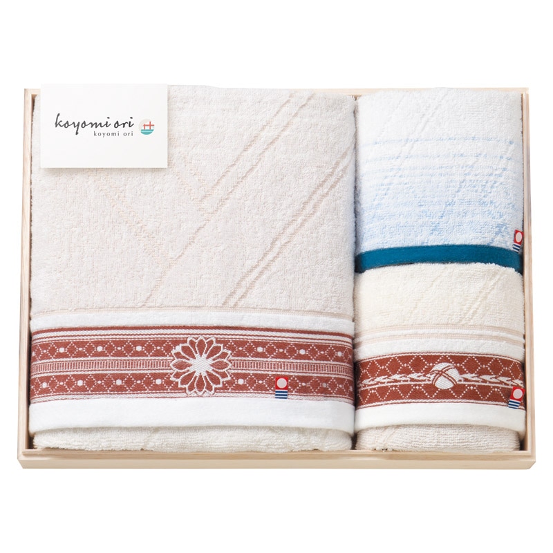 koyomi ori タオルセット(国産木箱入) /プレゼント ギフト タオル 日用品・ヘルスケア お歳暮 お年賀 クリスマス ギフト