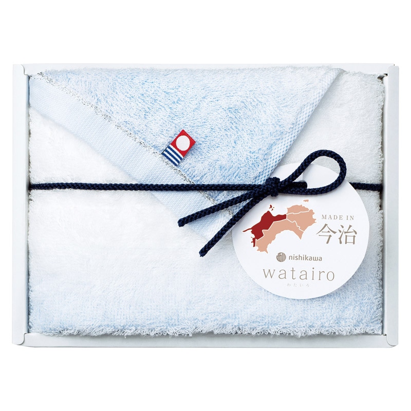 今治 わたいろ タオルギフト フェイスタオル ブルー /プレゼント ギフト タオル 日用品・ヘルスケア お歳暮 お年賀 クリスマス ギフト