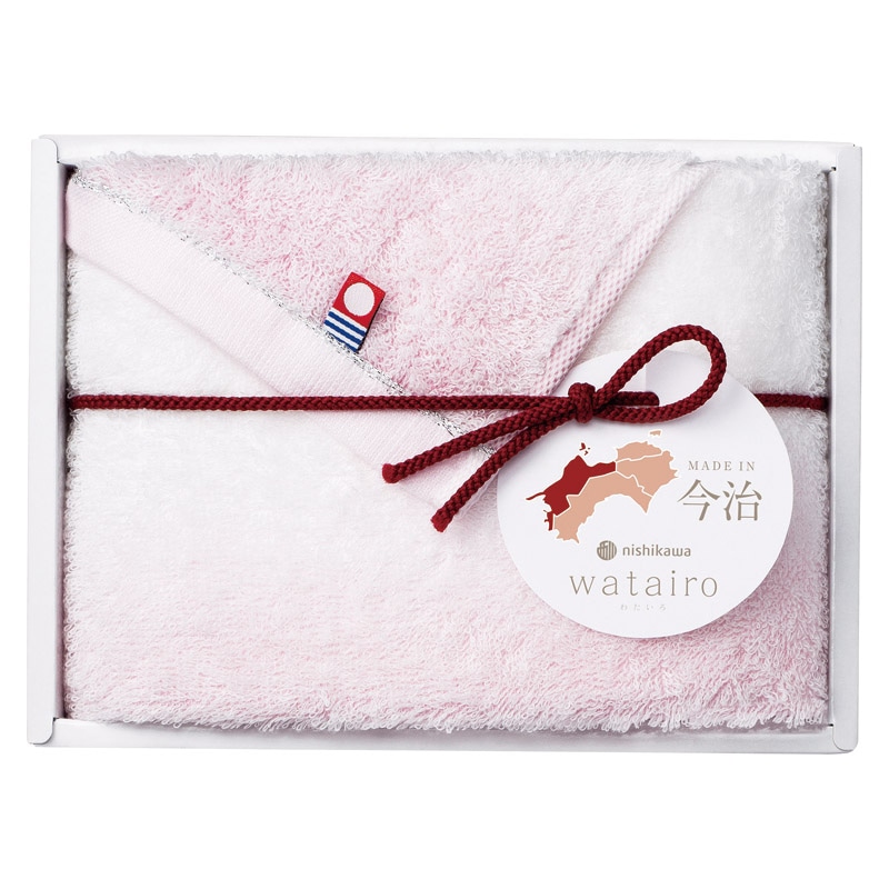 今治 わたいろ タオルギフト フェイスタオル ピンク ／プレゼント ギフト タオル 日用品・ヘルスケア お歳暮 お年賀 クリスマス ギフト