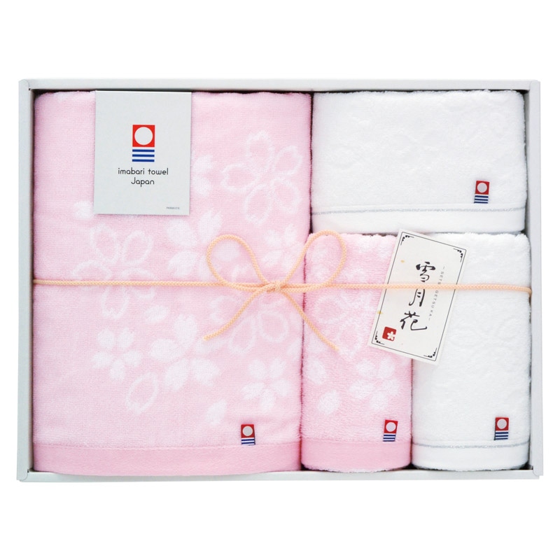 今治 雪月花(さくら) タオルセット /プレゼント ギフト タオル 日用品・ヘルスケア お歳暮 お年賀 クリスマス ギフト