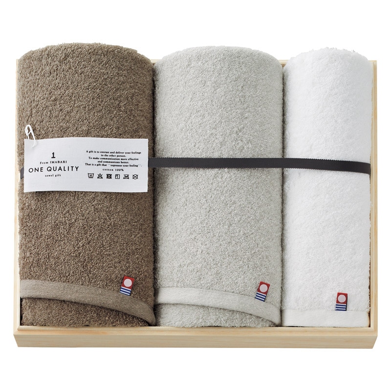 今治タオル ONE QUALITY フェイス2P・ウォッシュタオル1P /プレゼント ギフト タオル 日用品・ヘルスケア お歳暮 お年賀 クリスマス ギフト
