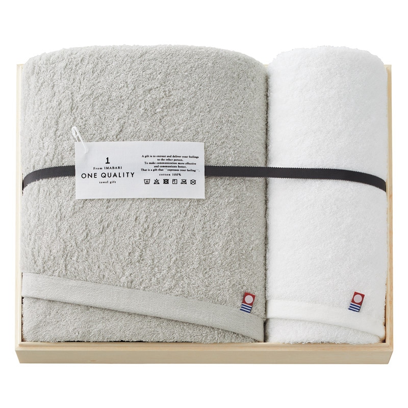 今治タオル ONE QUALITY バス1P・フェイスタオル1P /プレゼント ギフト タオル 日用品・ヘルスケア お歳暮 お年賀 クリスマス ギフト