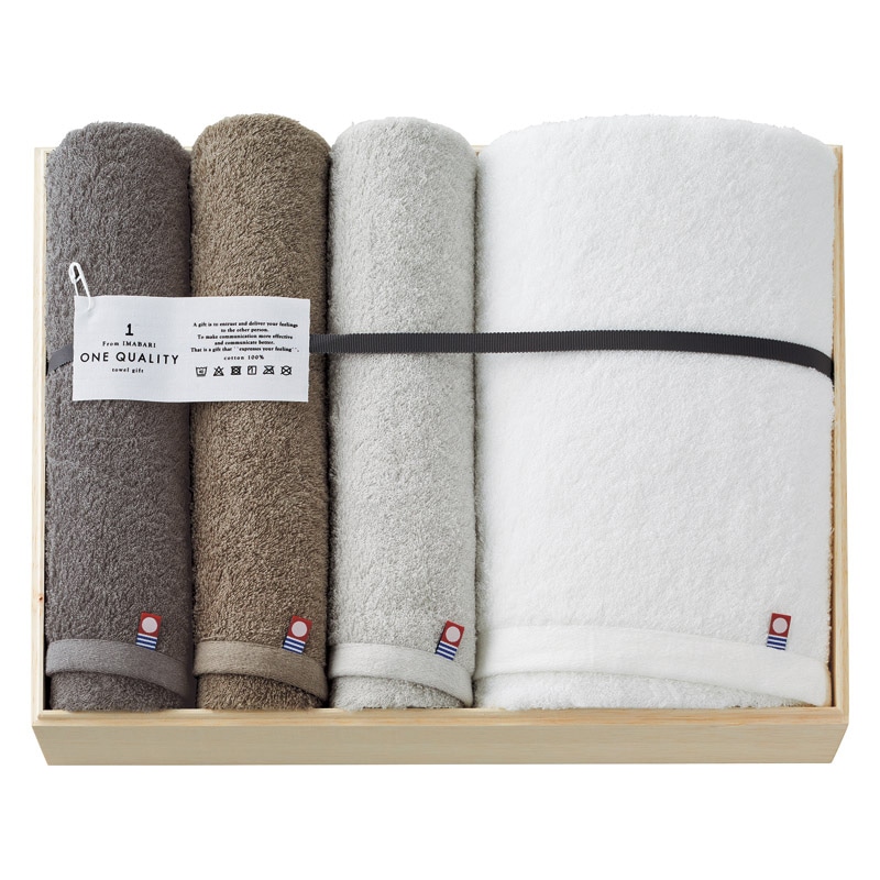 今治タオル ONE QUALITY バス1P・フェイスタオル3P /プレゼント ギフト タオル 日用品・ヘルスケア お歳暮 お年賀 クリスマス ギフト