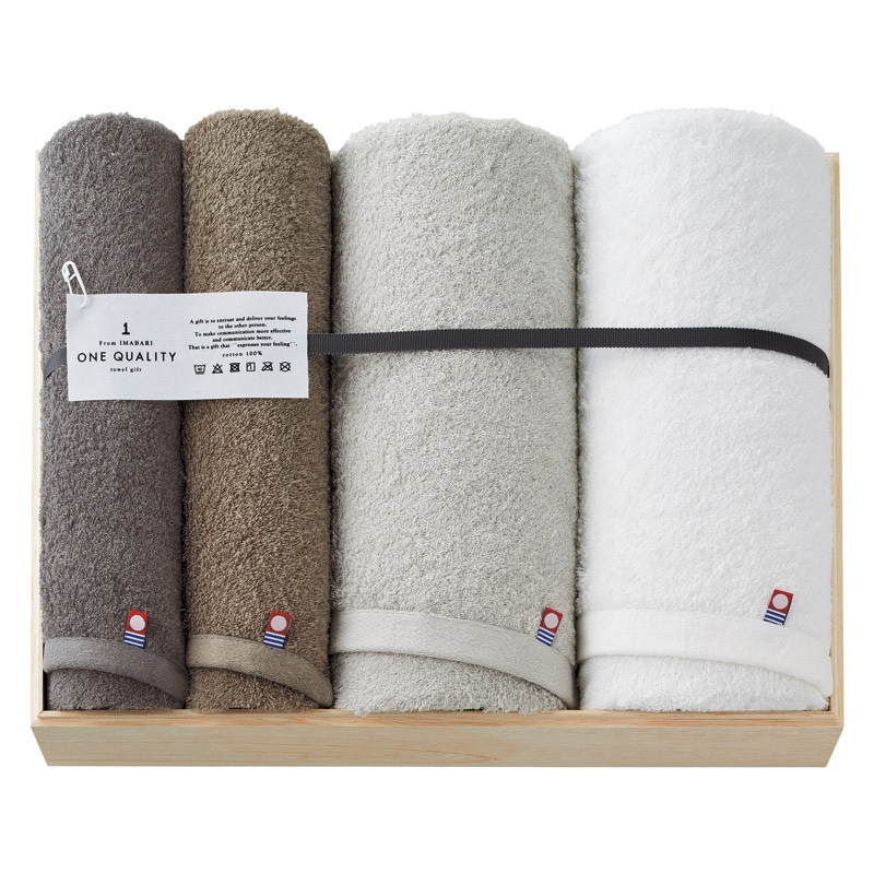 今治タオル ONE QUALITY バス2P・フェイスタオル2P /プレゼント ギフト タオル 日用品・ヘルスケア お歳暮 お年賀 クリスマス ギフト