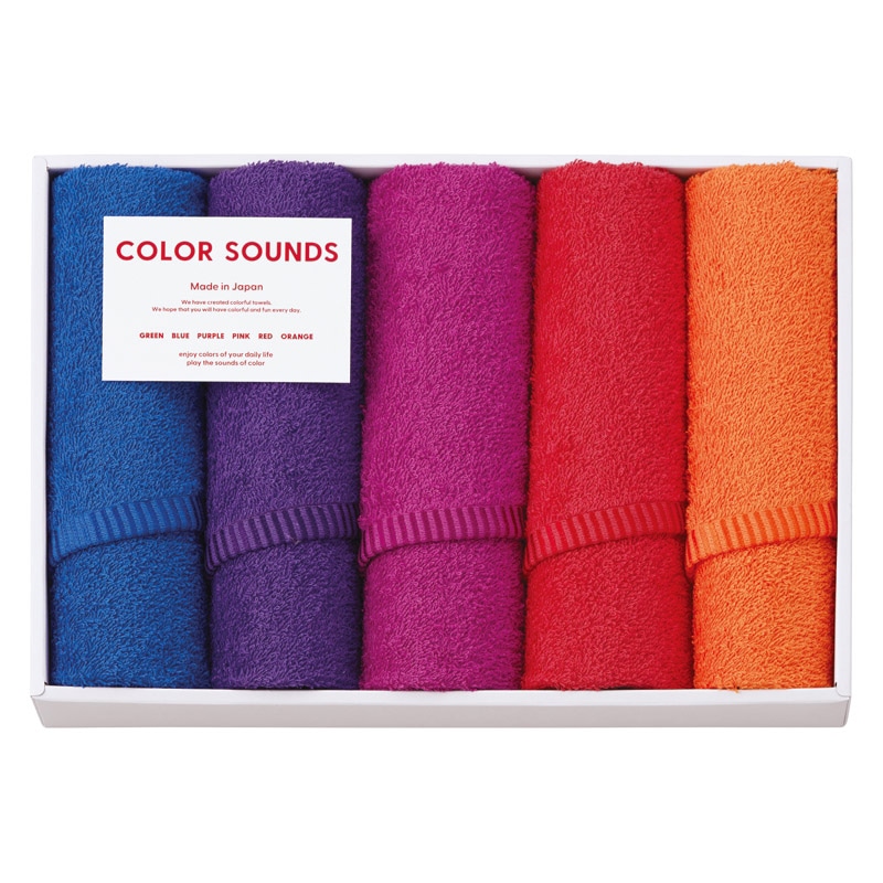 COLOR SOUNDS フェイスタオル5P /プレゼント ギフト タオル 日用品・ヘルスケア お歳暮 お年賀 クリスマス ギフト