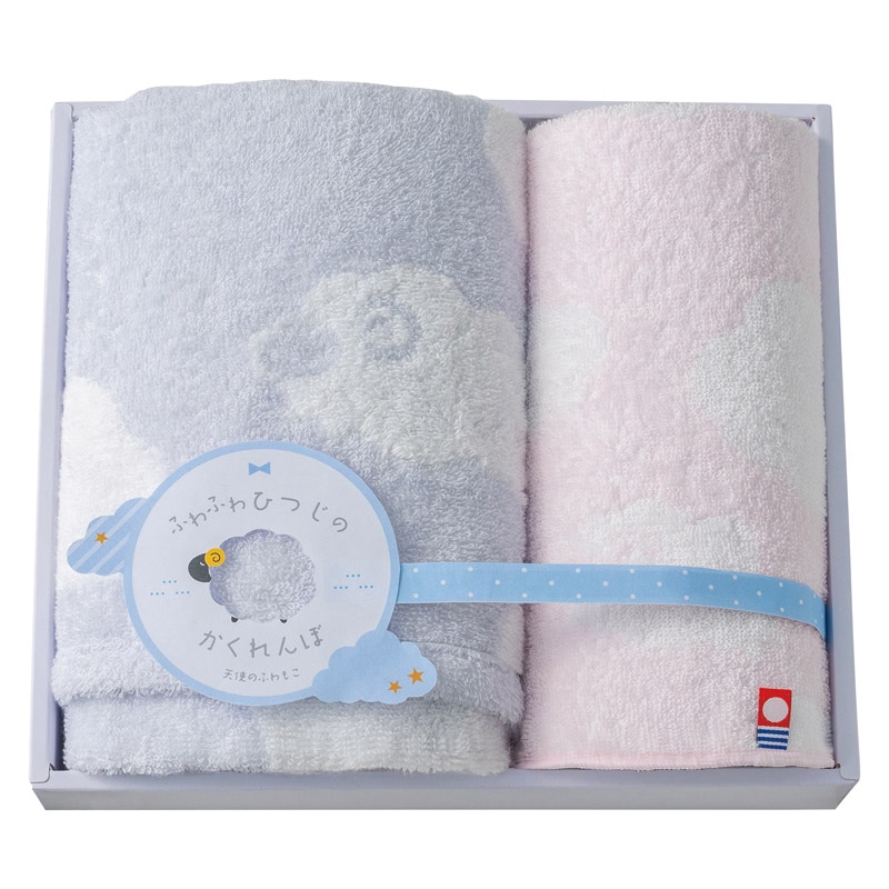 天使のふわもこ ふわふわひつじのかくれんぼ フェイス1P･タオルハンカチ1P ／プレゼント ギフト ハンカチ・ハンドタオル バッグ・小物・雑貨 ファッション お歳暮 お年賀 クリスマス ギフト