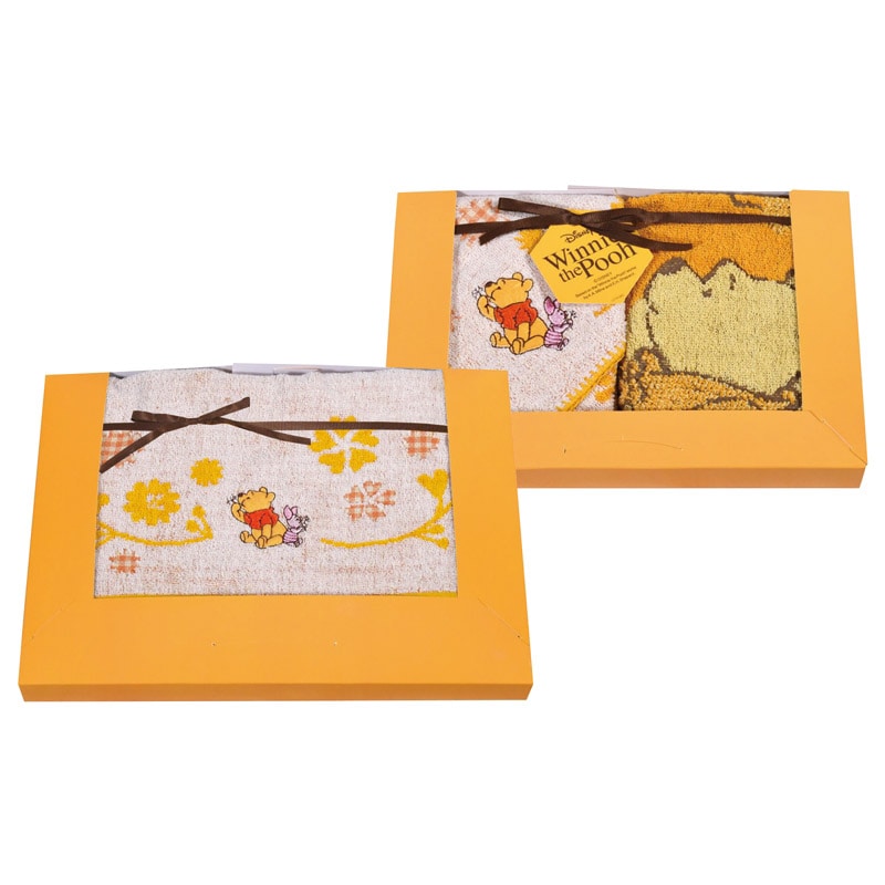 くまのプーさん ハニープランタン フェイス1P・ウォッシュタオル2P /プレゼント ギフト タオル 日用品・ヘルスケア お歳暮 お年賀 クリスマス ギフト