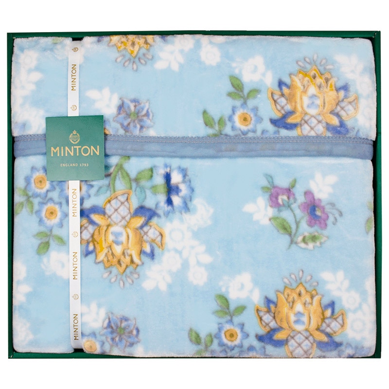 ミントン ポリエステル毛布 ブルー /プレゼント ギフト 毛布・ブランケット 寝具 住まい・家具 お歳暮 お年賀 クリスマス ギフト