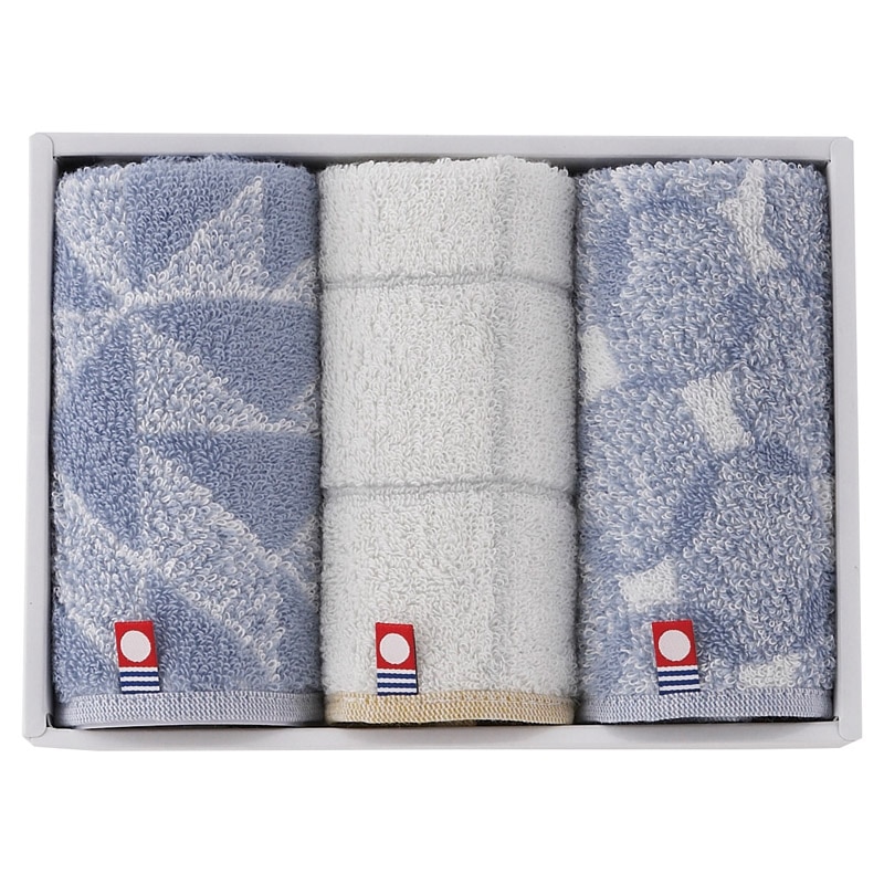 Pucci 今治タオルハンカチ3P ブルー ／プレゼント ギフト ハンカチ・ハンドタオル バッグ・小物・雑貨 ファッション お歳暮 お年賀 クリスマス ギフト