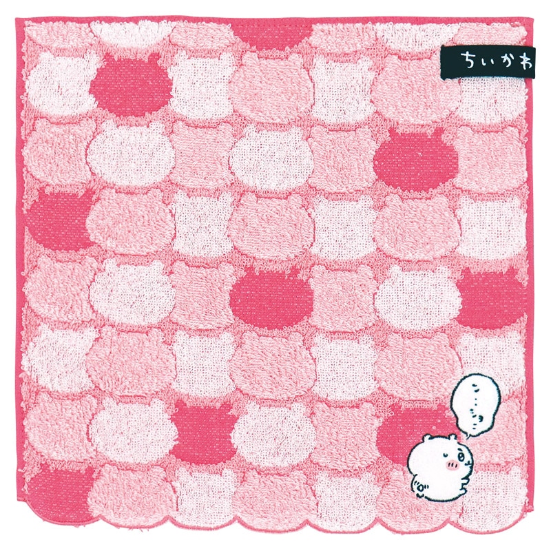 ちいかわ おかお タオルハンカチ ピンク ちいかわ ／プレゼント ギフト ハンカチ・ハンドタオル バッグ・小物・雑貨 ファッション お歳暮 お年賀 クリスマス ギフト