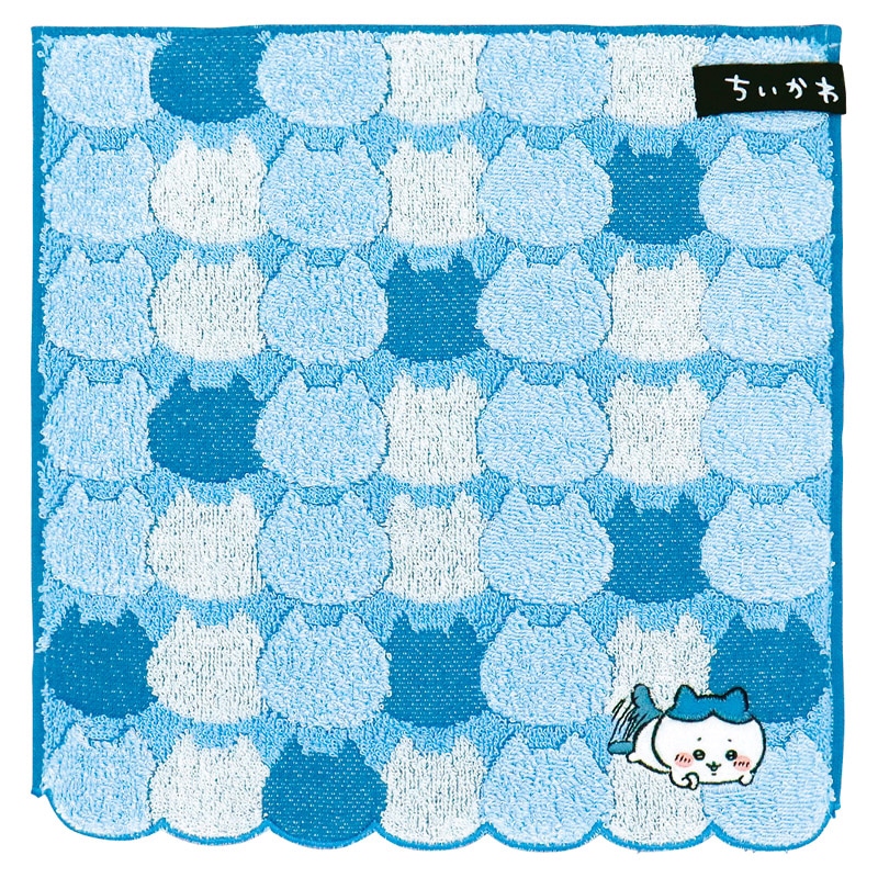 ちいかわ おかお タオルハンカチ ブルー ハチワレ /プレゼント ギフト ハンカチ・ハンドタオル バッグ・小物・雑貨 ファッション お歳暮 お年賀 クリスマス ギフト