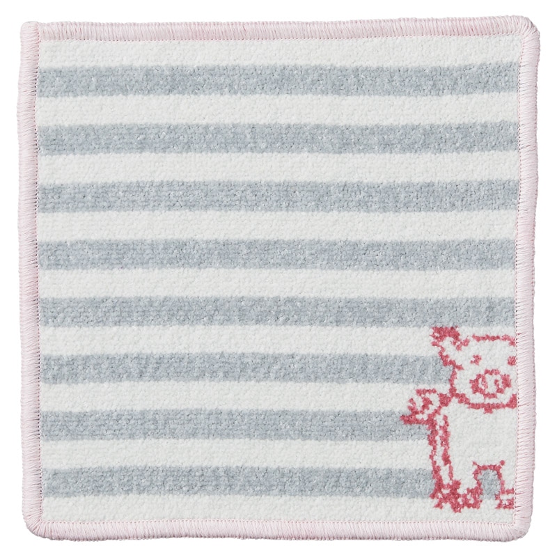 Grece 越後織技シェニール織コパンミニタオルハンカチ ブタ ／プレゼント ギフト ハンカチ・ハンドタオル バッグ・小物・雑貨 ファッション お歳暮 お年賀 クリスマス ギフト