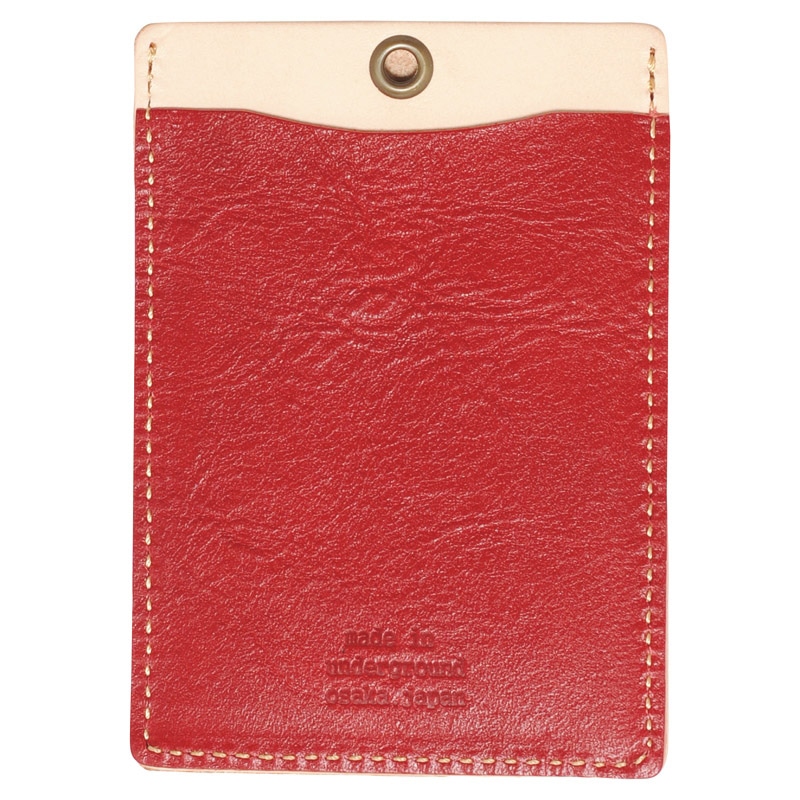 made in underground osaka.japan オイルヌメ革パスケース レッド ／プレゼント ギフト 定期入れ・パスケース 財布・ケース バッグ・小物・雑貨 ファッション お歳暮 お年賀 クリスマス ギフト
