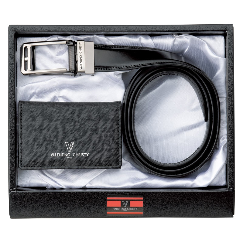 ヴァレンチノクリスティー スマートロックベルト&名刺入セット ／プレゼント ギフト ベルト・サスペンダー バッグ・小物・雑貨 ファッション お歳暮 お年賀 クリスマス ギフト