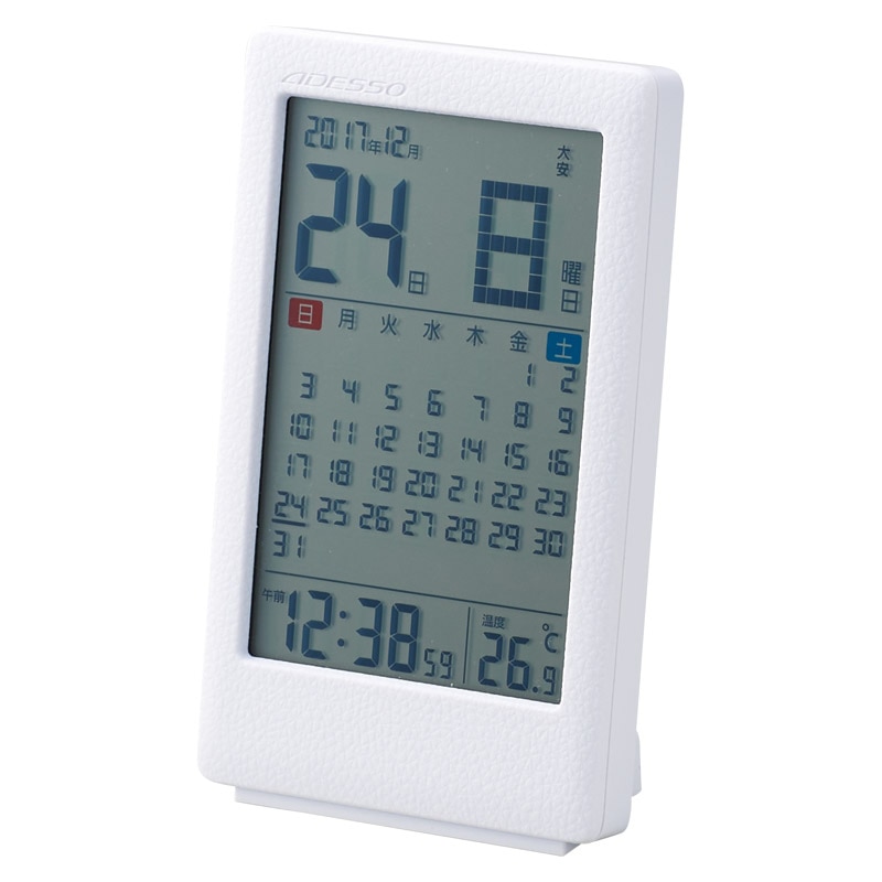 革風デスクカレンダー電波クロック /プレゼント ギフト 置き時計 置き時計・掛け時計 インテリア 住まい・家具 お歳暮 お年賀 クリスマス ギフト