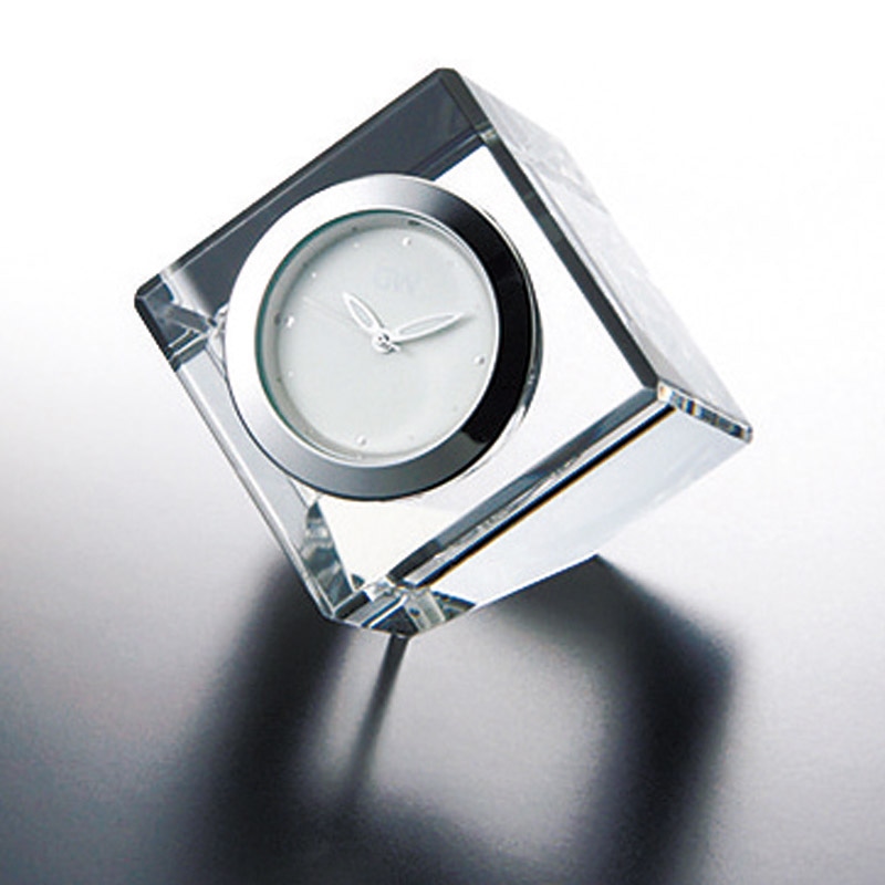 グラスワークスナルミ コフレ ミニクロック(クリア) /プレゼント ギフト 置き時計 置き時計・掛け時計 インテリア 住まい・家具 お歳暮 お年賀 クリスマス ギフト