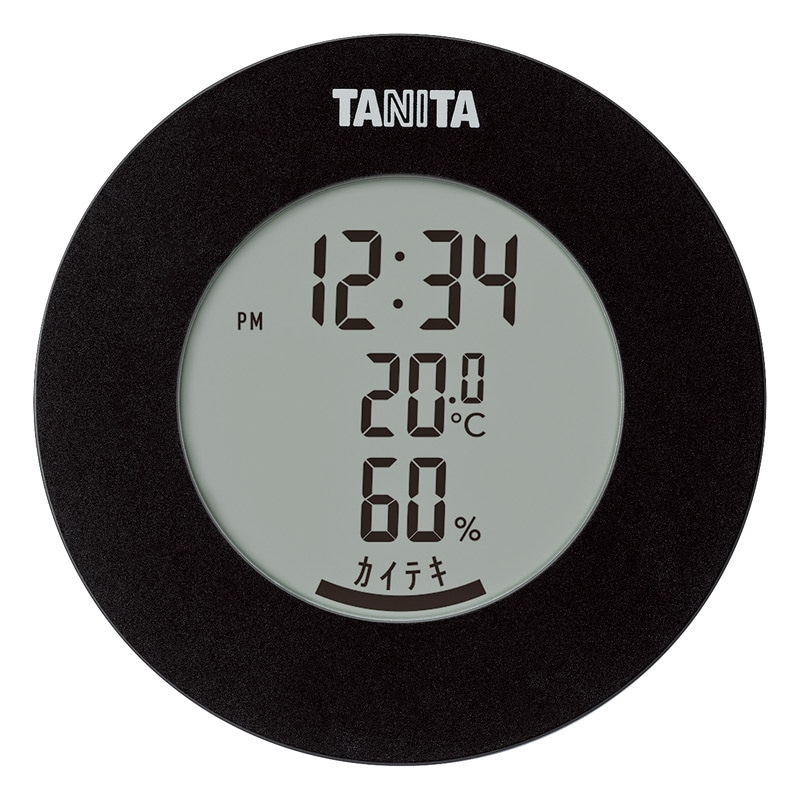 タニタ デジタル温湿度計(丸型デザイン) ブラック /プレゼント ギフト 温湿度計 計測工具 DIY・工具 お歳暮 お年賀 クリスマス ギフト