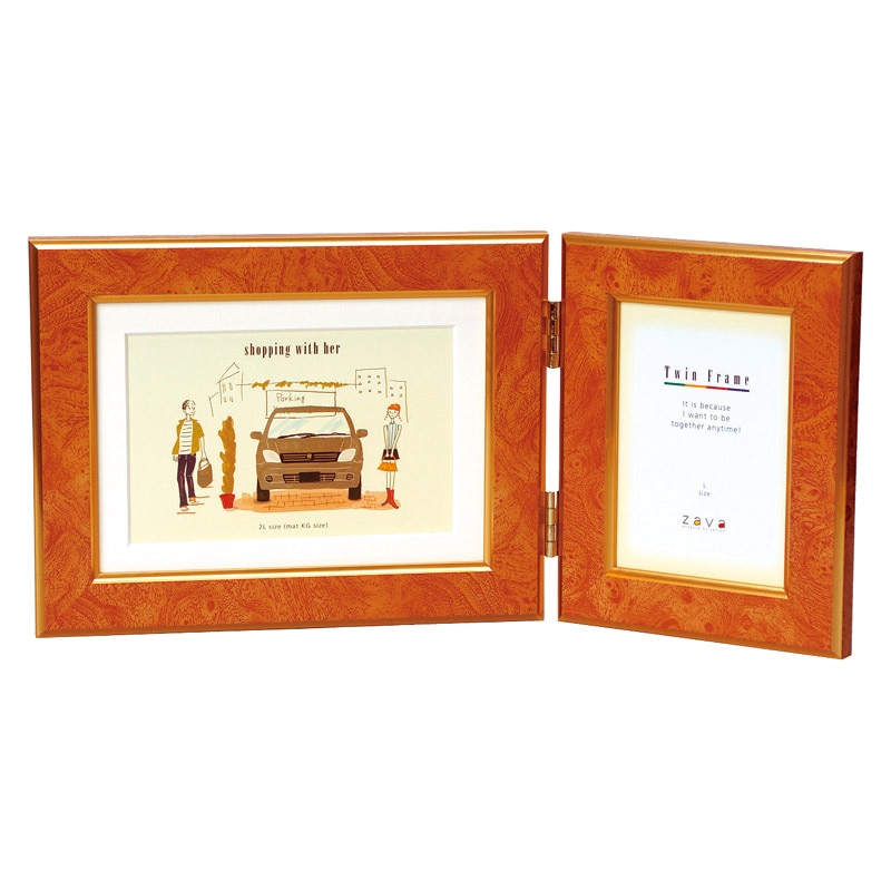 ツインフレーム キャメル /プレゼント ギフト フォトフレーム 小物・置物 インテリア 住まい・家具 お歳暮 お年賀 クリスマス ギフト
