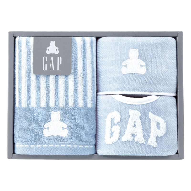 baby GAP ストライプベア フェイスタオル1P・タオルハンカチ1P・スタイ1P ブルー /プレゼント ギフト ハンカチ・ハンドタオル バッグ・小物・雑貨 ファッション お歳暮 お年賀 クリスマス ギフト