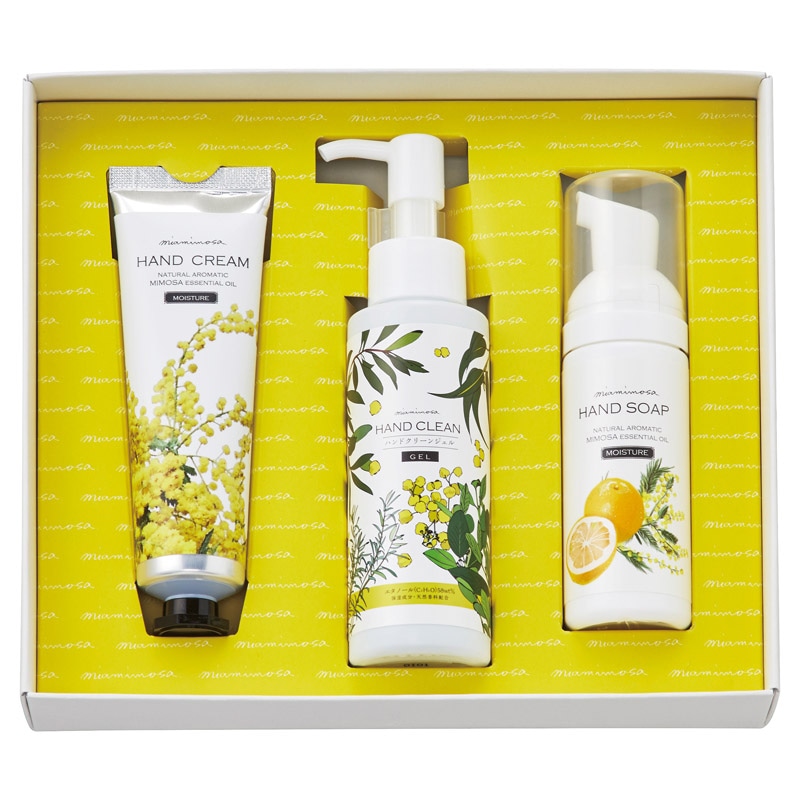 ミアミモザ ハンドクリーム&ハンドクリーンジェル&ハンドソープ /プレゼント ギフト ハンドクリーム ボディケア コスメ・ヘアケア お歳暮 お年賀 クリスマス ギフト