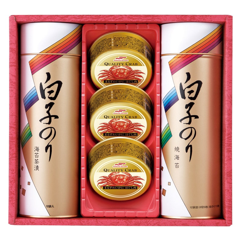 白子のり のりとカニ缶詰合せ /プレゼント ギフト セット・詰め合わせ 海苔 乾物 食品 お歳暮 お年賀 クリスマス ギフト