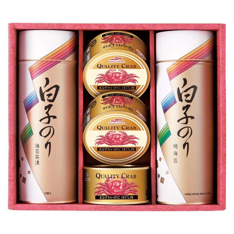 白子のり のりとカニ缶詰合せ /プレゼント ギフト セット・詰め合わせ 海苔 乾物 食品 お歳暮 お年賀 クリスマス ギフト