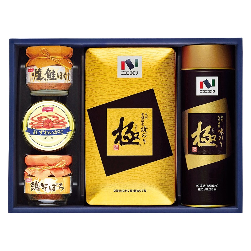 ニコニコのり 焼のり・味のり・カニ缶・瓶詰詰合せ /プレゼント ギフト 味付け海苔 海苔 乾物 食品 お歳暮 お年賀 クリスマス ギフト