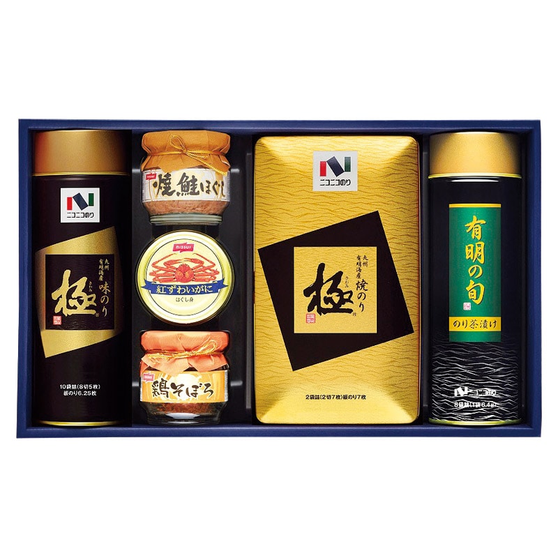 ニコニコのり 焼のり・味のり・茶漬け・カニ缶・瓶詰詰合せ /プレゼント ギフト 味付け海苔 海苔 乾物 食品 お歳暮 お年賀 クリスマス ギフト