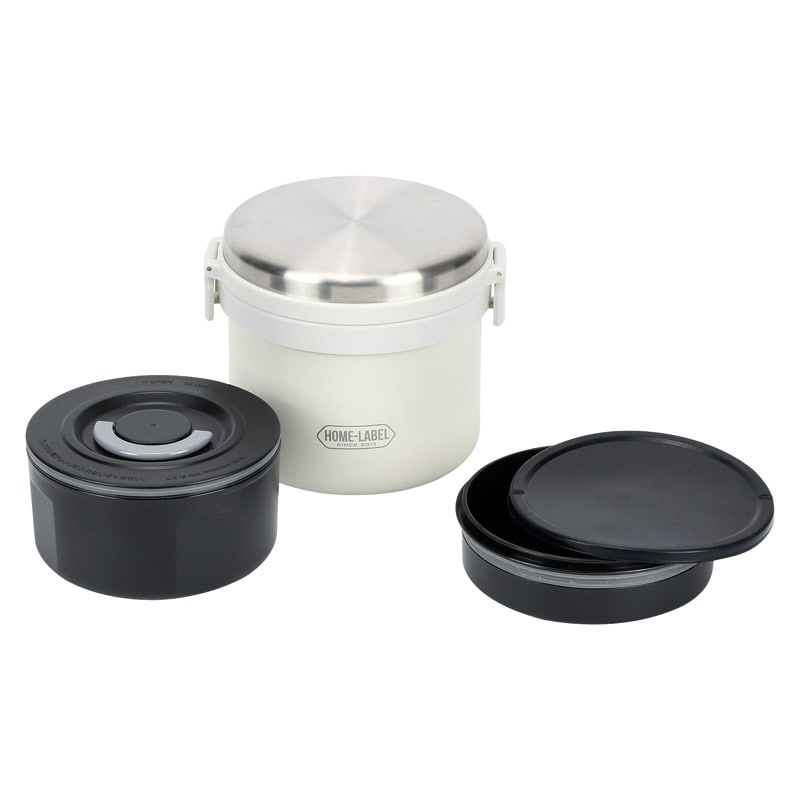ホームレーベル 全真空ステンレスランチジャー ホワイト ／プレゼント ギフト 弁当箱 キッチン用品 お歳暮 お年賀 クリスマス ギフト