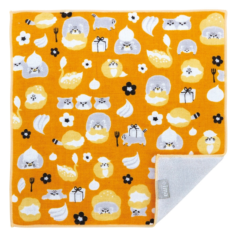 +ima今治うまれのハンカチ ガーゼ&パイルハンカチ シュークリームとマヌルネコ ／プレゼント ギフト ハンカチ・ハンドタオル バッグ・小物・雑貨 ファッション お歳暮 お年賀 クリスマス ギフト