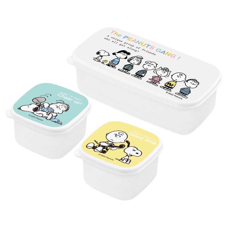 スヌーピー ブレイクタイム シール容器3pcセット ／プレゼント ギフト 保存容器・キャニスター 保存容器・調味料入れ キッチン用品 お歳暮 お年賀 クリスマス ギフト