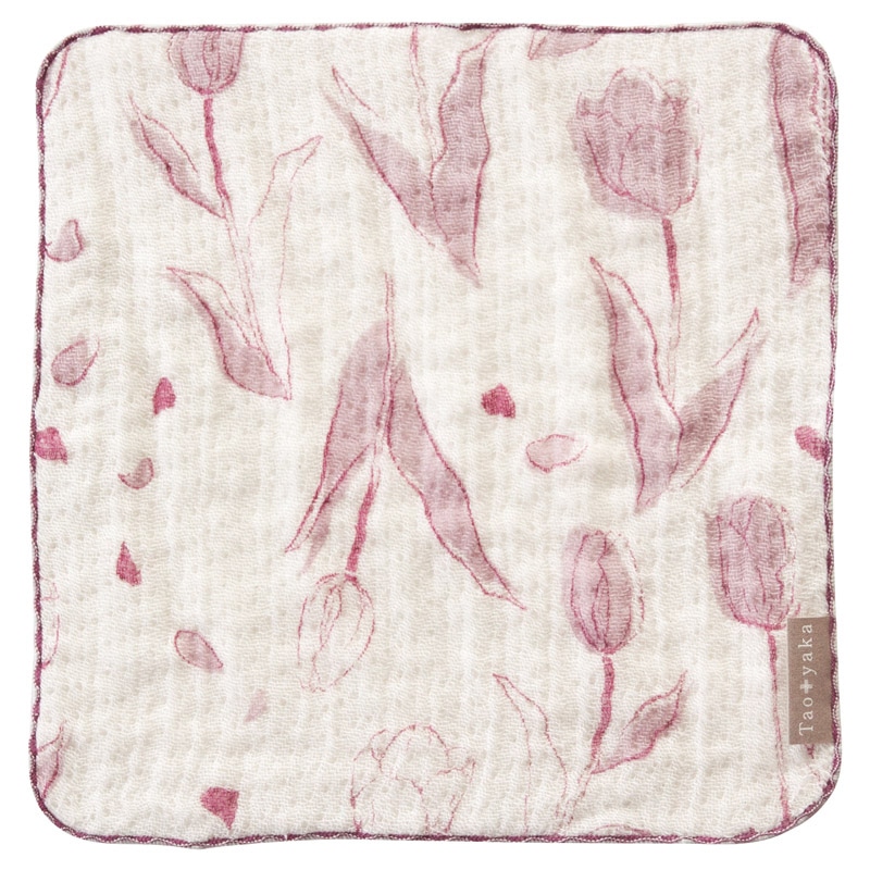 Taoyaka 4重ガーゼ織ハンカチ チューリップ ／プレゼント ギフト ハンカチ・ハンドタオル バッグ・小物・雑貨 ファッション お歳暮 お年賀 クリスマス ギフト