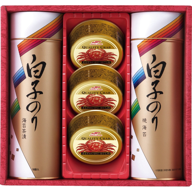 白子のり 海苔・かに缶詰合せ ／カニ 魚介類・水産加工品 食品 お歳暮 お年賀 御歳暮 御年賀 ギフト 送料無料 クリスマス プレゼント ギフト