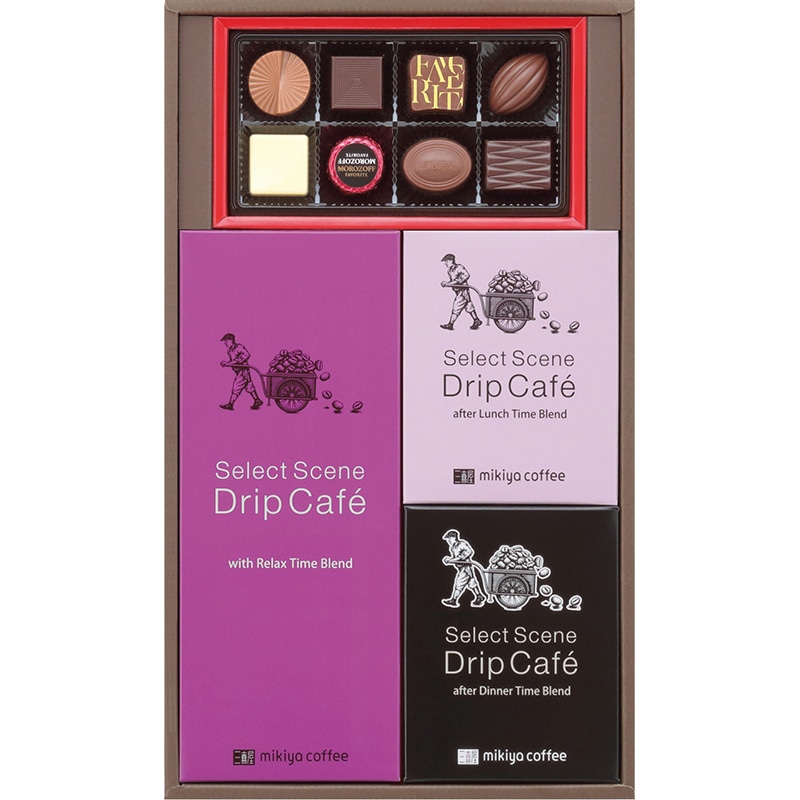 三喜屋珈琲 セレクトシーンドリップコーヒー&モロゾフチョコレート詰合せ /インスタントコーヒー コーヒー 水・ソフトドリンク 飲料 お歳暮 お年賀 御歳暮 御年賀 ギフト 送料無料 クリスマス プレゼント ギフト
