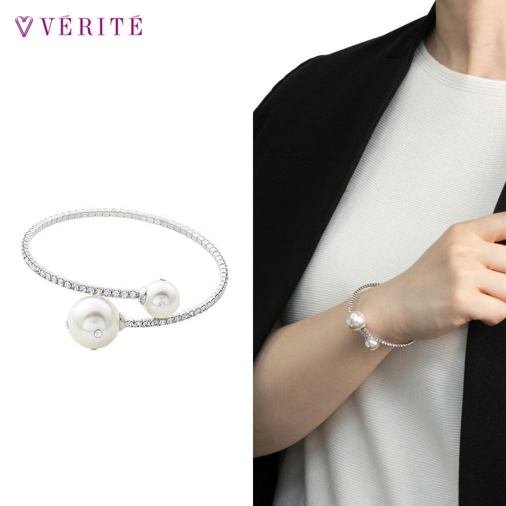 プラスチックパール ガラスライン バングル (シルバーカラー) 132408120007