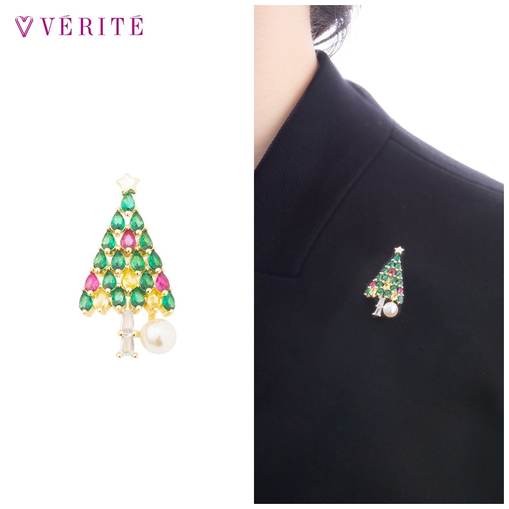キュービックジルコニア クリスマスツリー ブローチ 131408120421