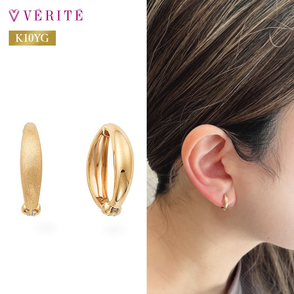K10YG 異素材リバーシブル ピアリング 118208020316