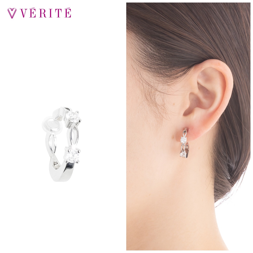 キュービックジルコニア イヤーカフ (シルバーカラー) 131408120519