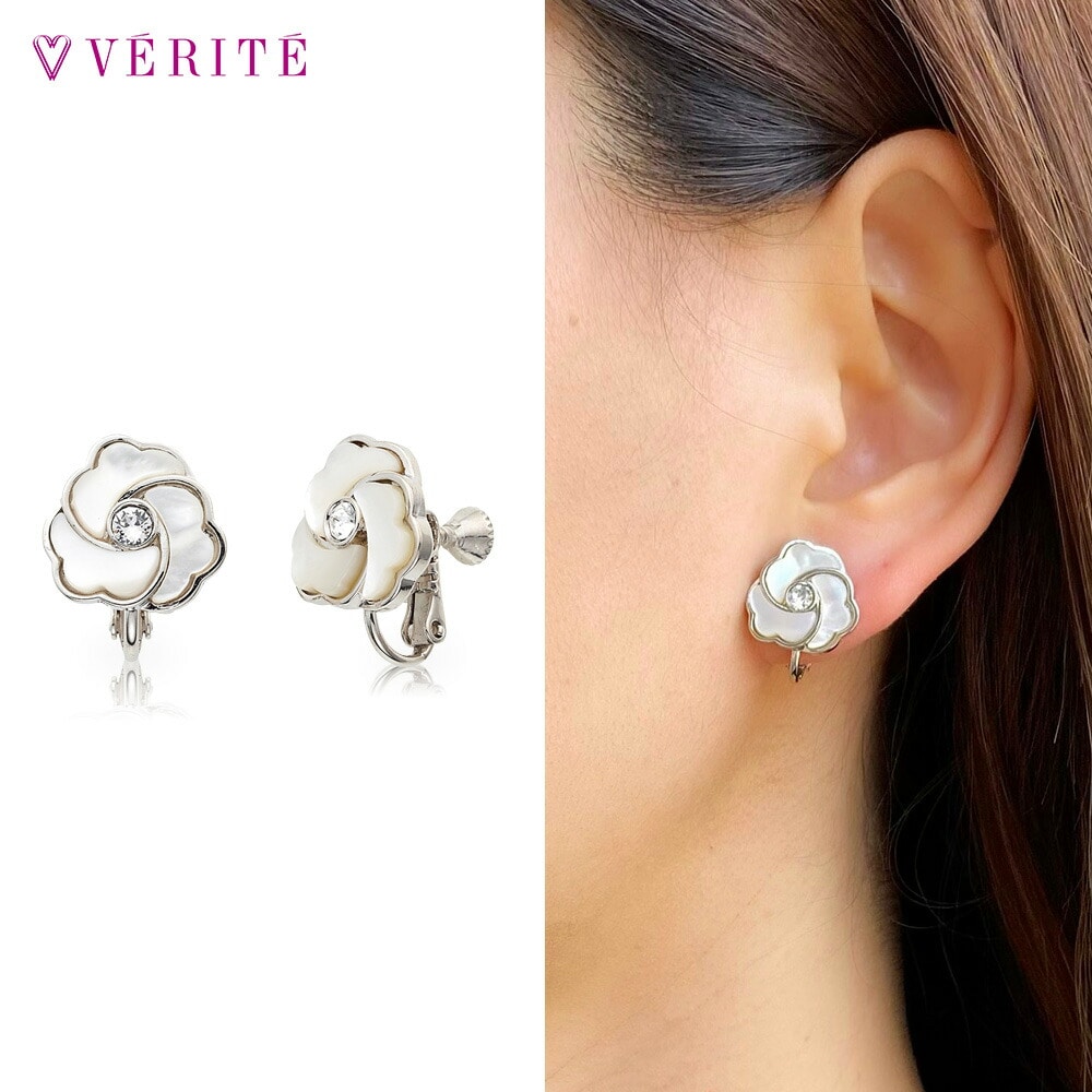 シェルローズ イヤリング （ロジウム） 131708120350