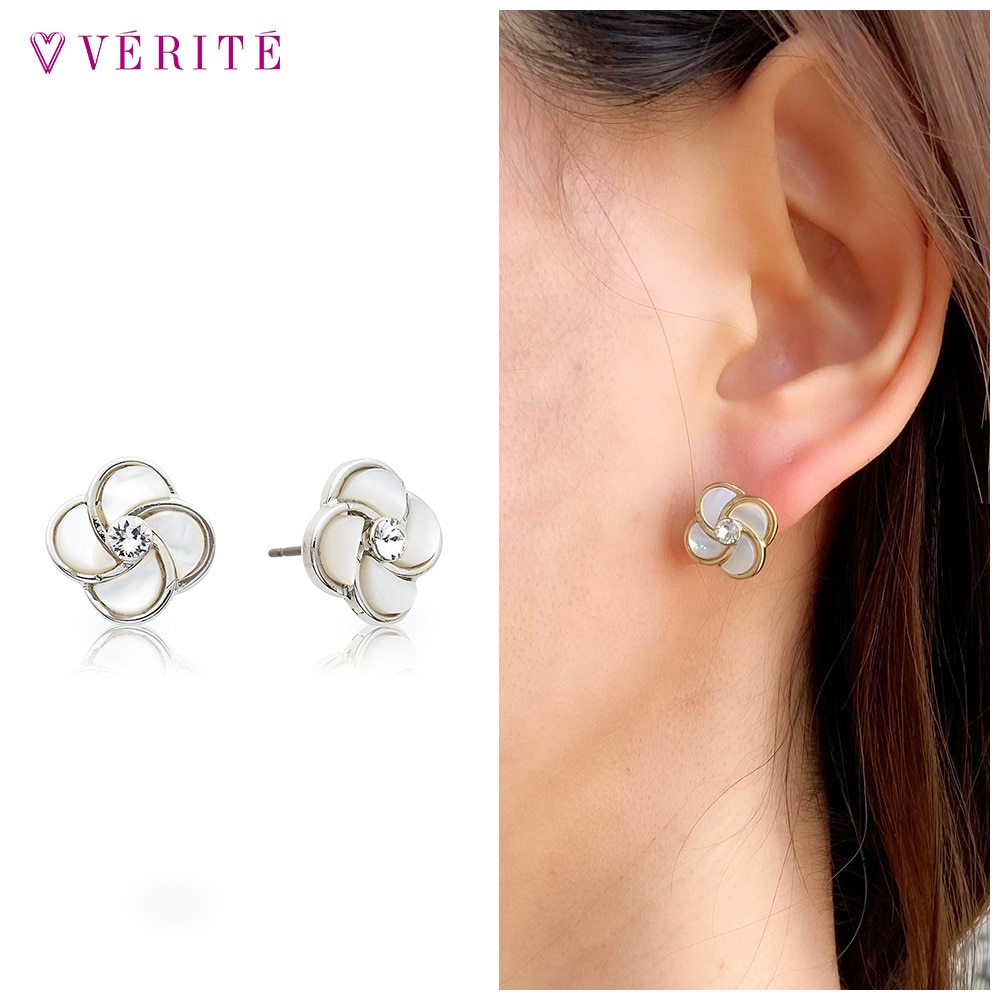 シェルフラワー ピアス （ロジウム） 131708120388