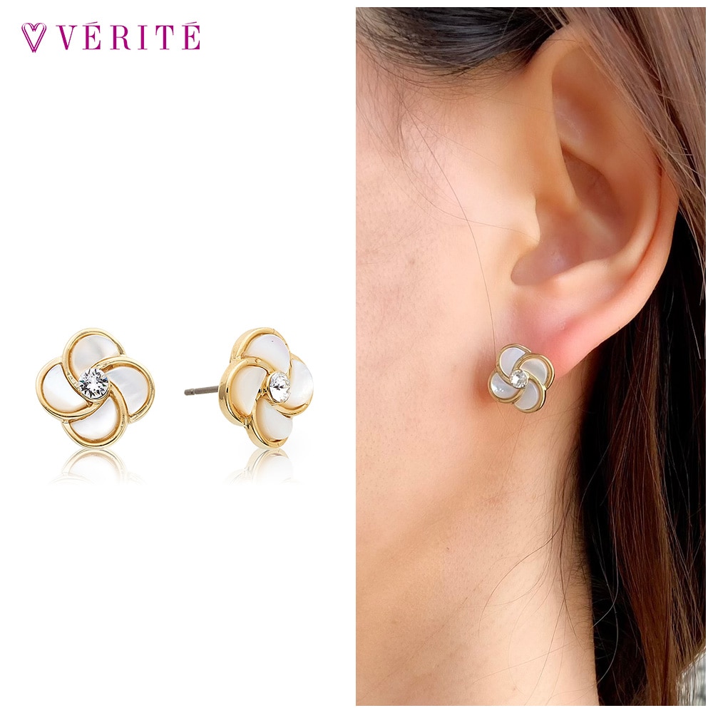 シェルフラワー ピアス （ゴールド） 131708120389