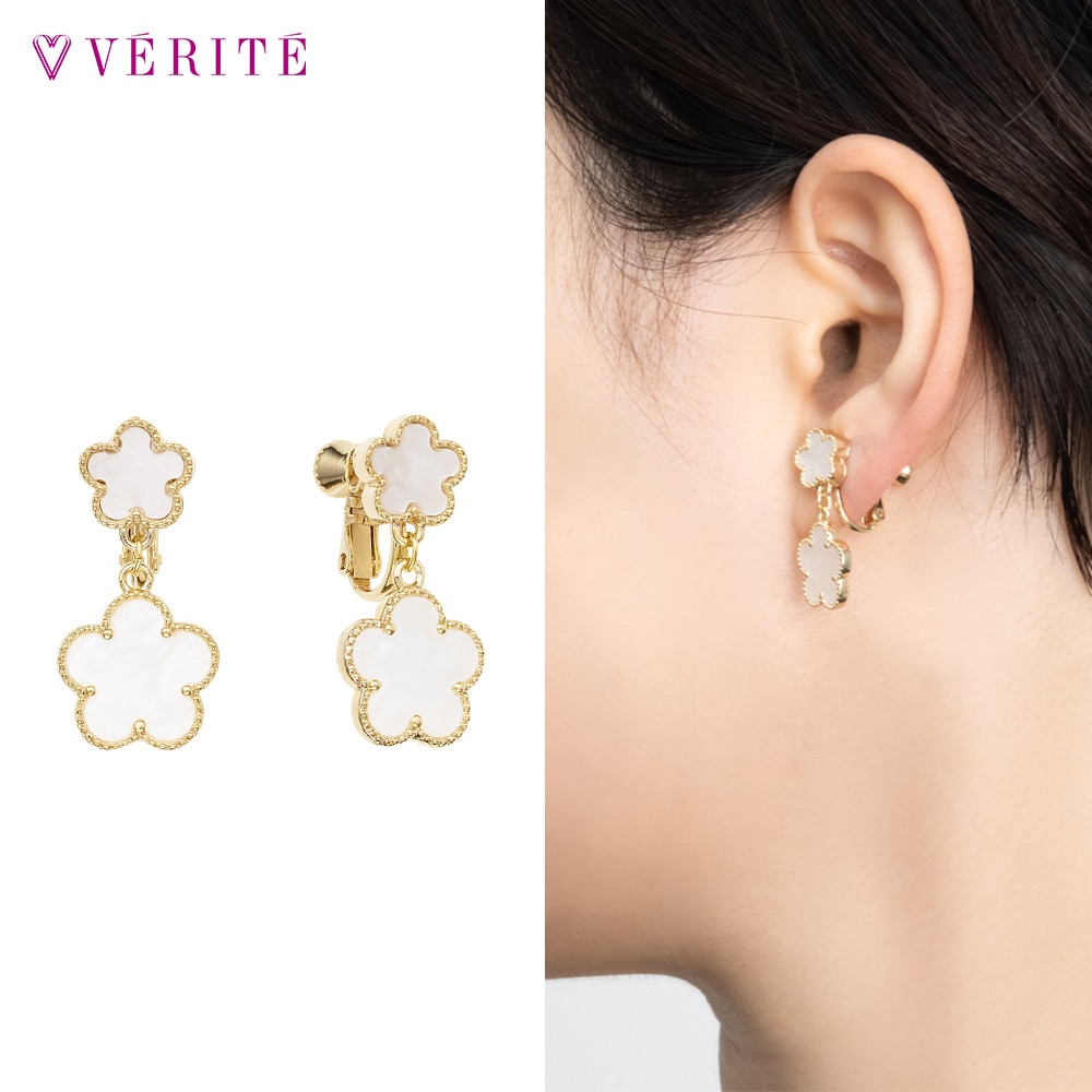 フラワー イヤリング (ホワイト) 131708120511