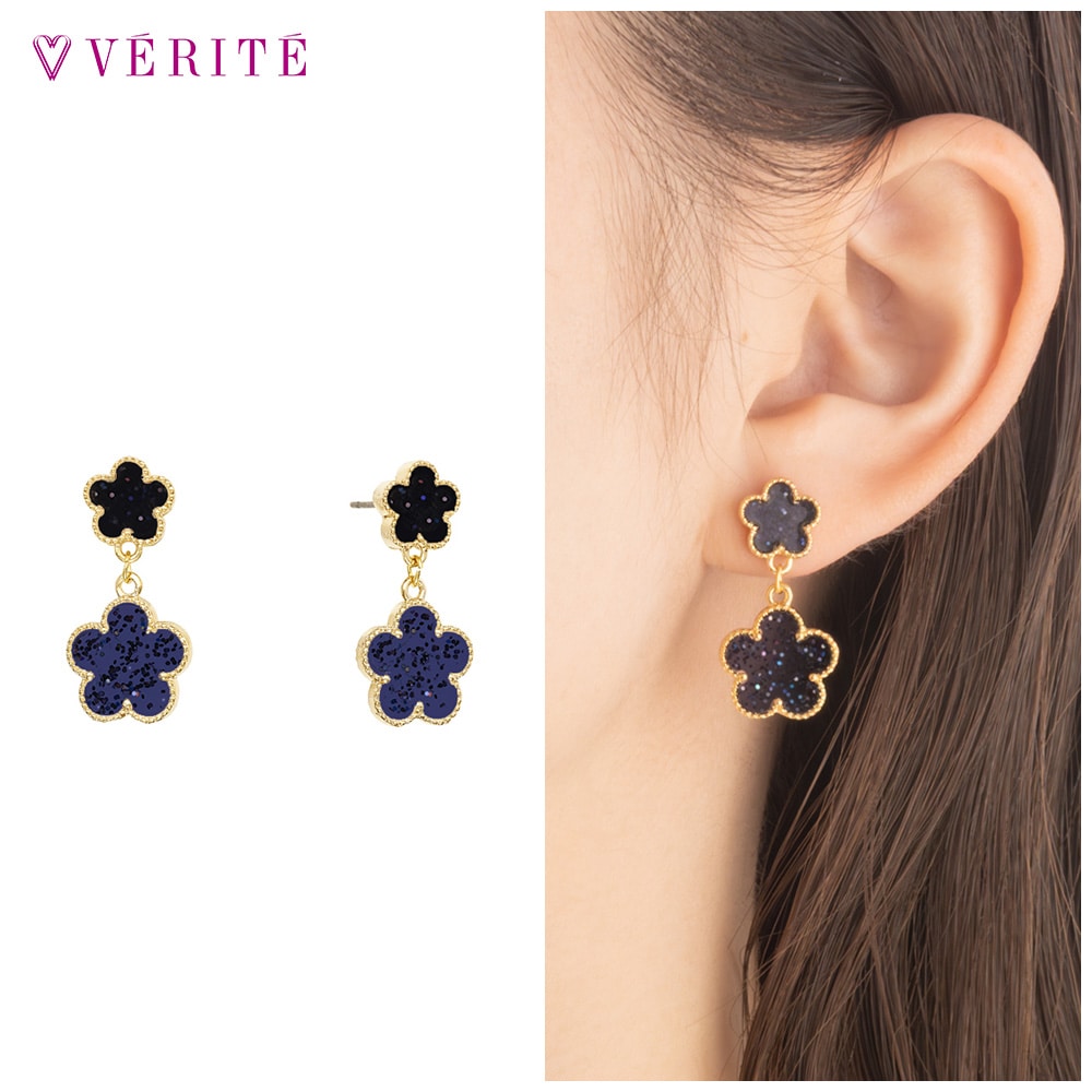 フラワー ピアス (ヨゾラブルー) 132408120667