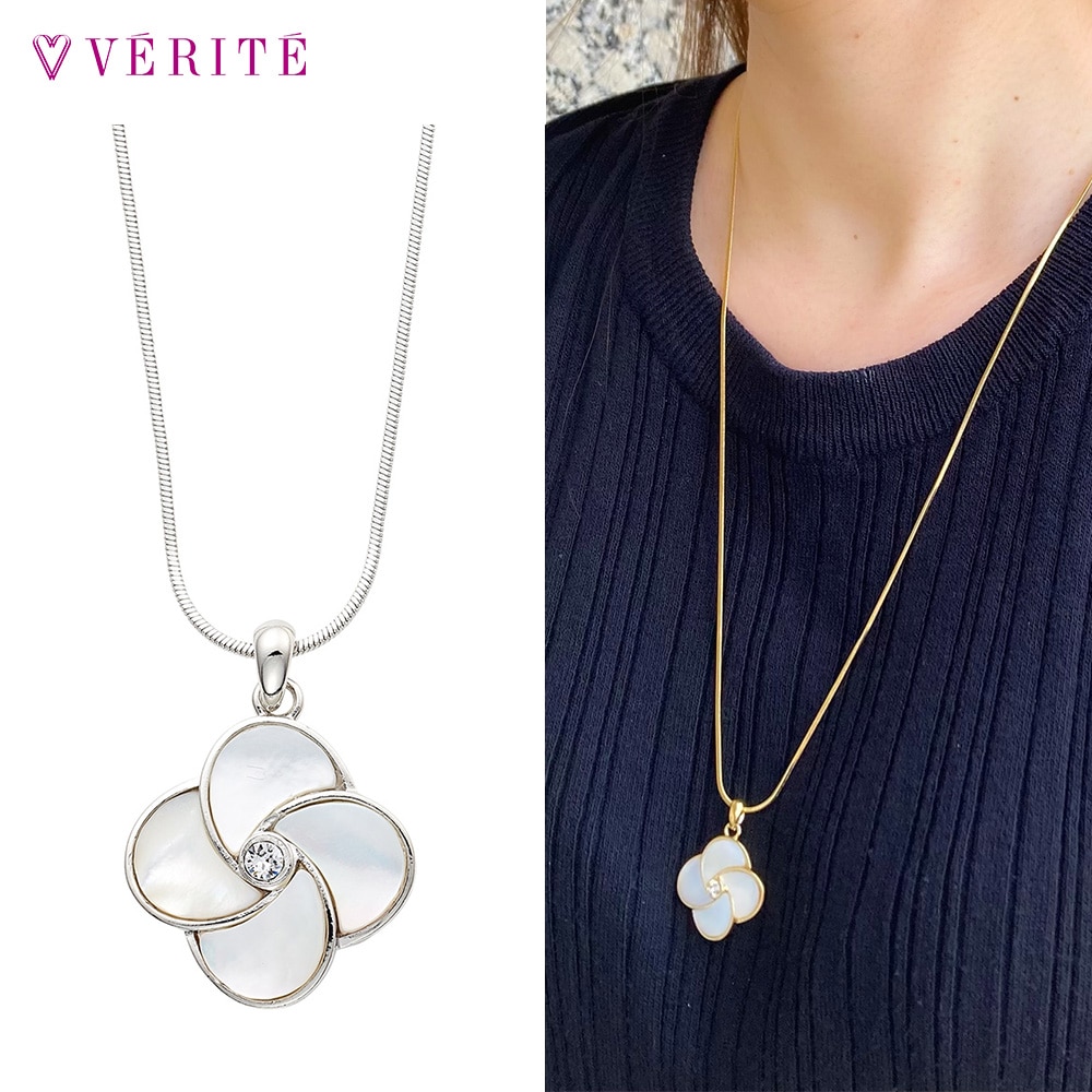 シェルフラワー ネックレス （ロジウム） 131708120384