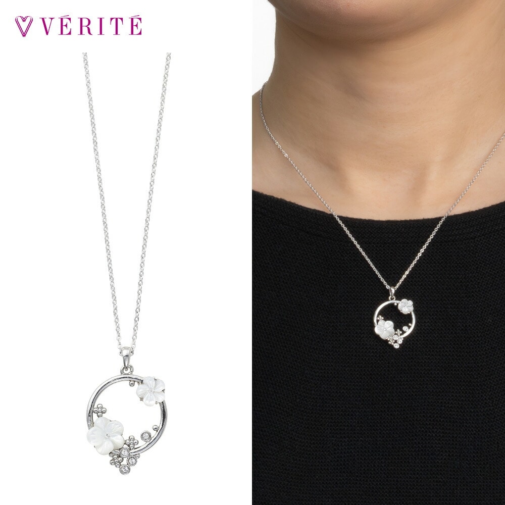 シェル 小花 ネックレス (シルバーカラー) 131708120405