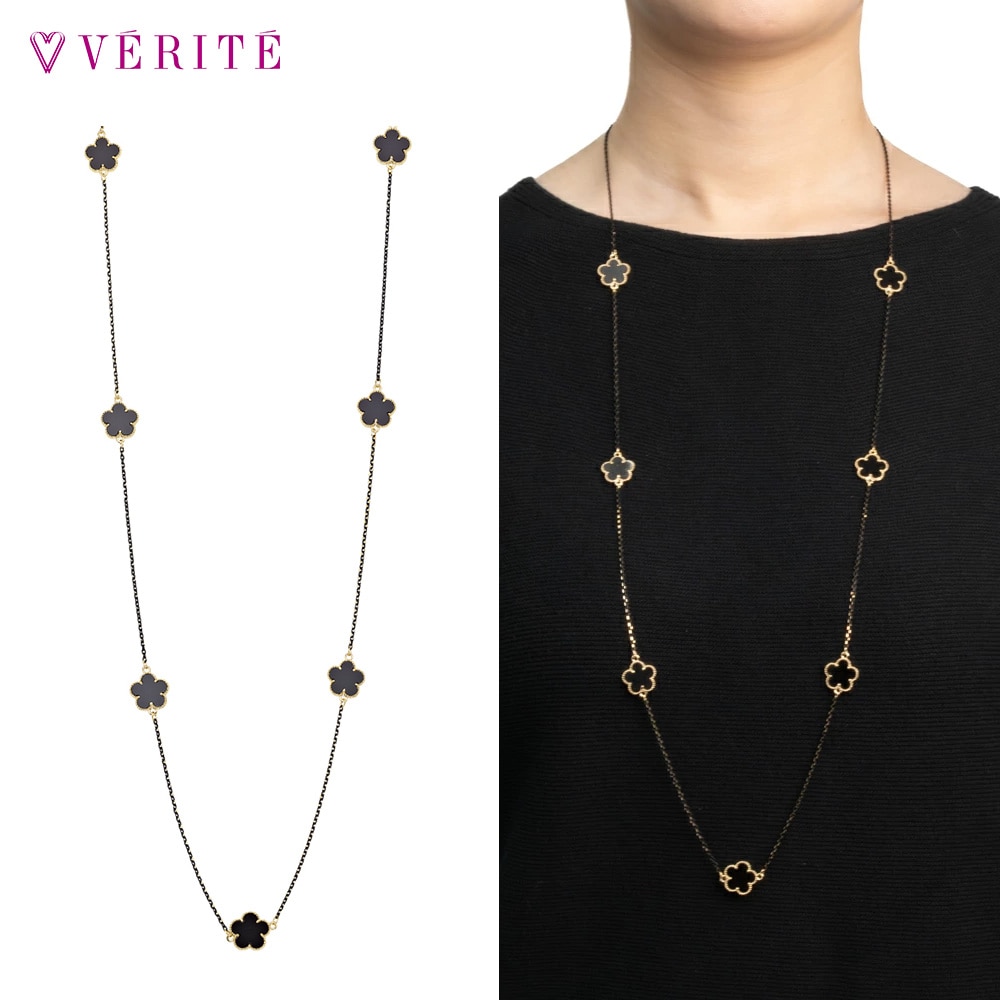 フラワーステーションネックレス (ブラック) 131708120473