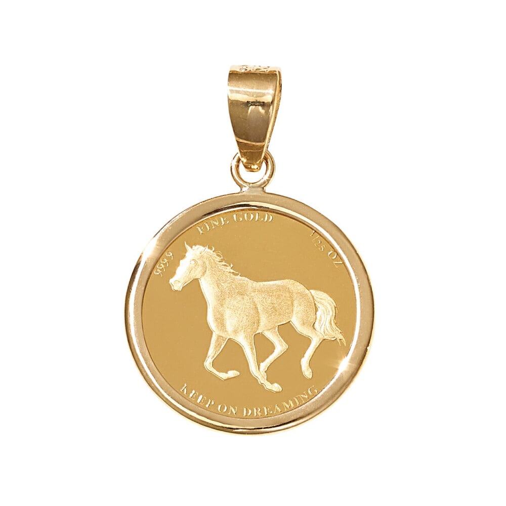K18/K24 ホース/ホースシュー メダルペンダント 403308080082