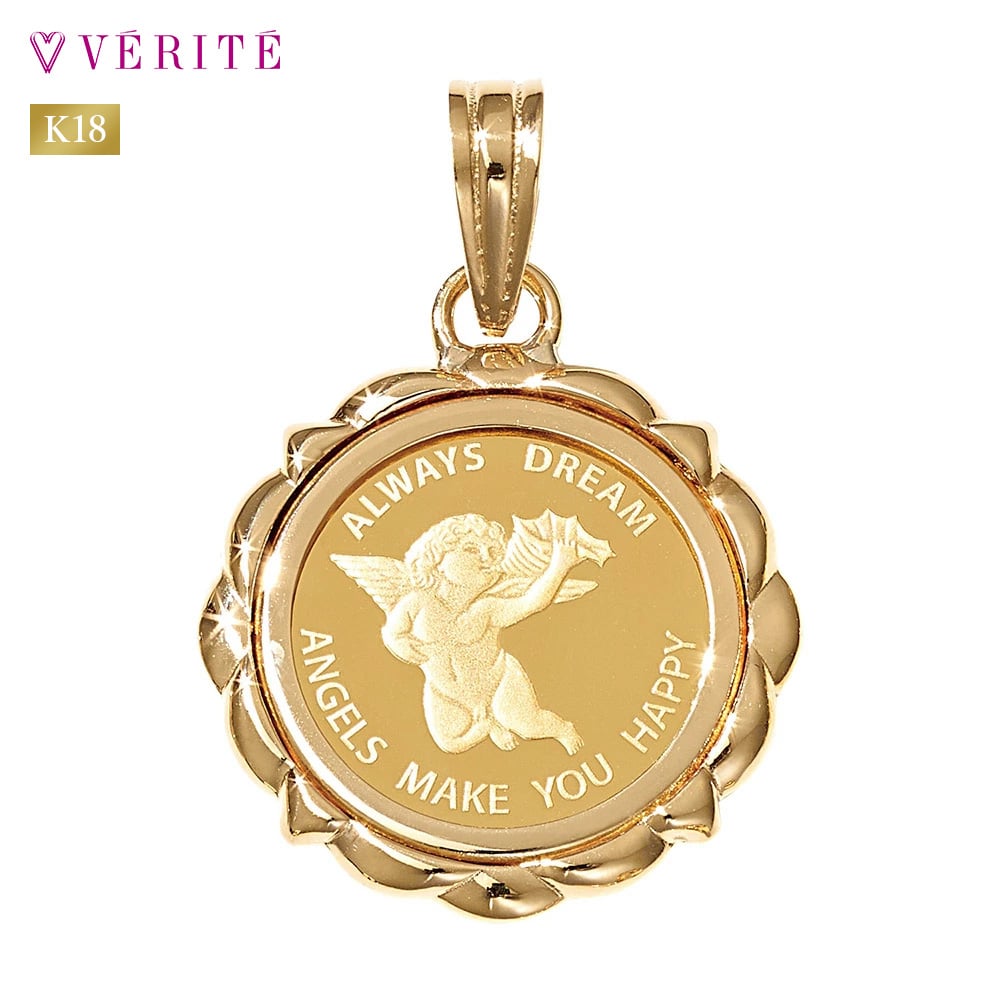 K18/K24 エンジェル メダルペンダント 403308080083