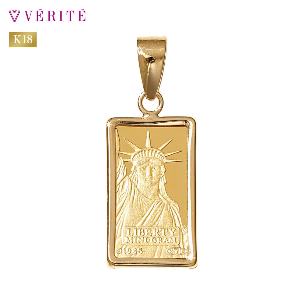 K18/K24 リバティ インゴットペンダント 403308080084